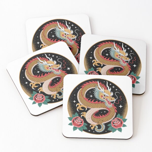 Item preview, Japanese dragon with blooming red roses flowers ,Legendary Animals,dragon art,Legendary dragon designed and sold by Expressions-Sel.