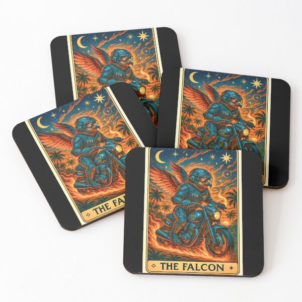 Item preview, The Falcon Tarot Card – FTX MC Winged Biker Warrior Art designed and sold by Fresh-Threads-X.