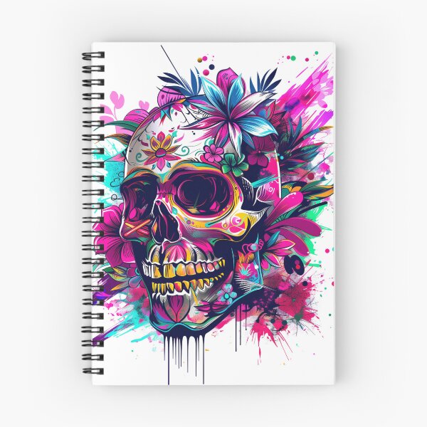 Aperçu de l'œuvre Crâne Halloween Día de los Muertos créée et vendue par Oni-Pixels.