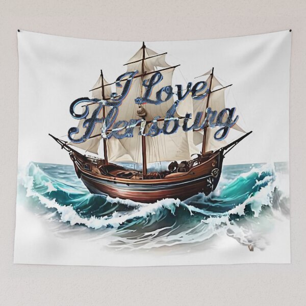 Item preview, I Love Flensburg Vintage Sailing Ship designed and sold by Khala.