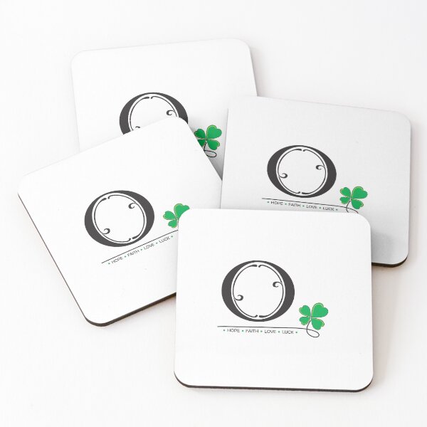 Item preview, A-Z Lucky Four-Leaf Clover Alphabet Design_O designed and sold by LittleBrushes.