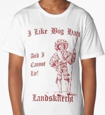 I Like Big Hats, and I Cannot Lie! Landsknecht (Solid red design) Long T-Shirt