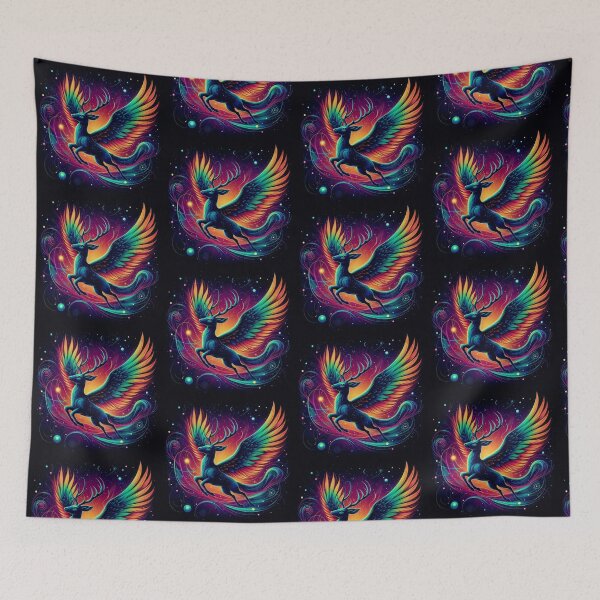 Item preview, Colorful mystic fantastic deer designed and sold by Dogandesighn.