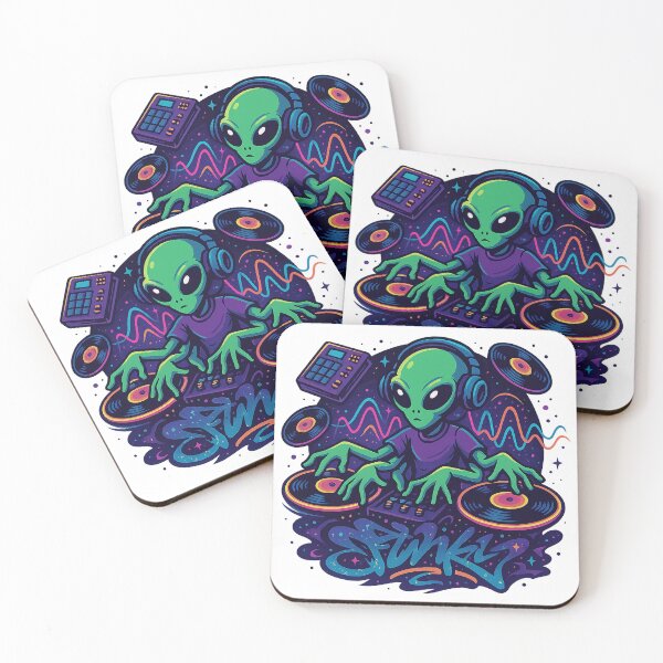 Item preview, Funky Alien Turntablist – Clean Galactic DJ Graffiti Art designed and sold by KrintoryTees.