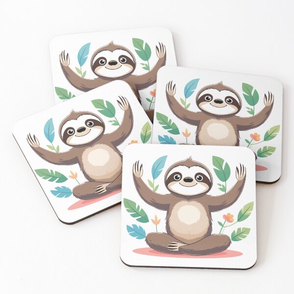 Item preview, Happy Yoga Sloth designed and sold by BikeRelaxStudio.