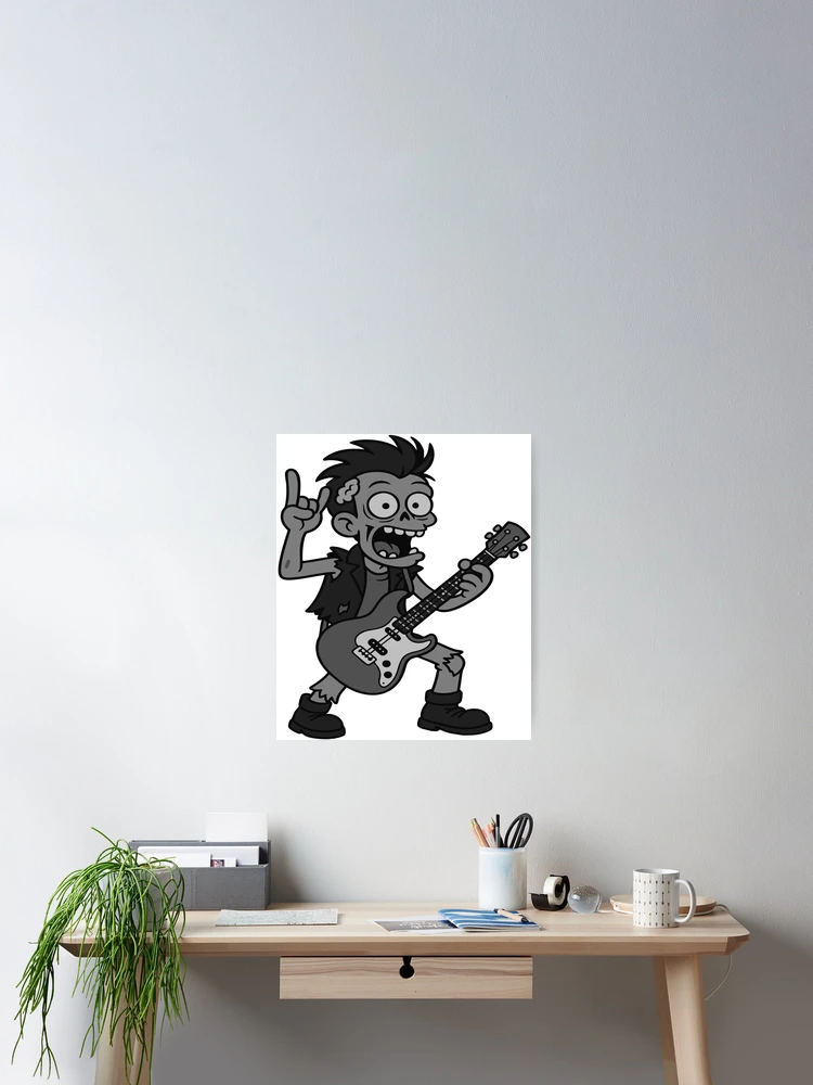 Thumbnail 2 of 3, Poster, Zombie Rocker designed and sold by Marcite.