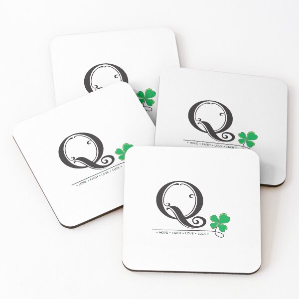 Item preview, A-Z Lucky Four-Leaf Clover Alphabet Design_Q designed and sold by LittleBrushes.
