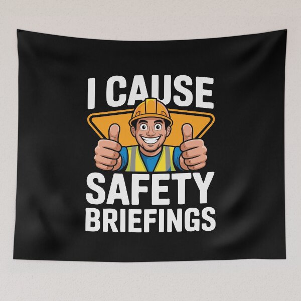 Item preview, Funny Construction Safety Briefing Hard Hat Humor Builder Worker designed and sold by w1ckerman.