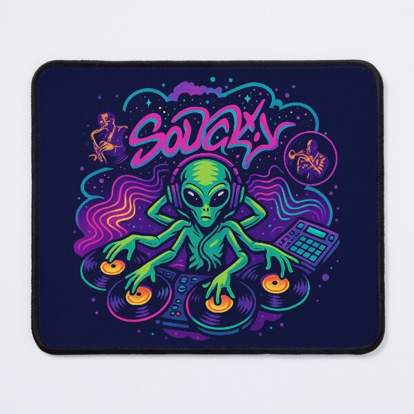 Item preview, Soulcity Alien DJ – Cosmic Jazz Turntable Masterpiece designed and sold by KrintoryTees.
