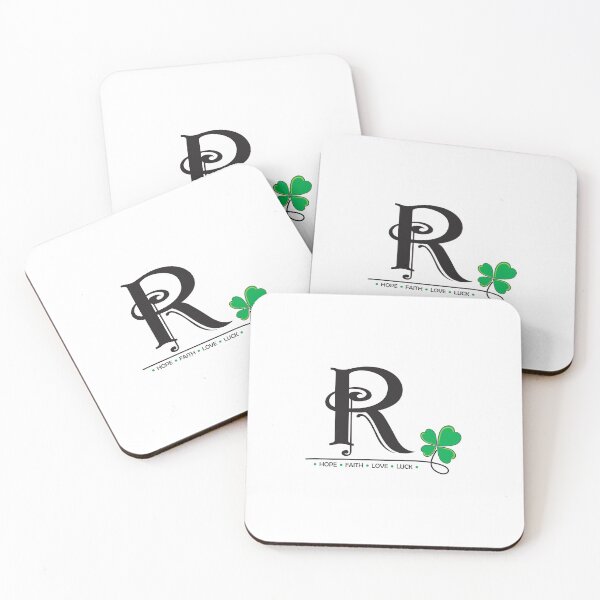 Item preview, A-Z Lucky Four-Leaf Clover Alphabet Design_R designed and sold by LittleBrushes.