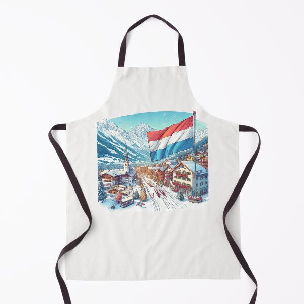 Item preview,  Innsbruck Alpine Resort in Austria 3D Cute Sketch with Austrian Flag,   designed and sold by PaintMeWorld.