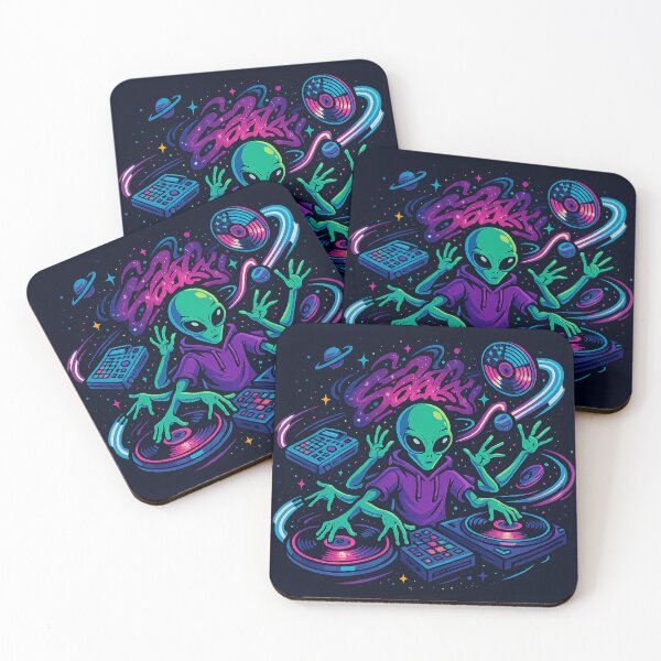 Item preview, Alien DJ in Space – Galactic Turntable Master with Hoodie Style designed and sold by KrintoryTees.