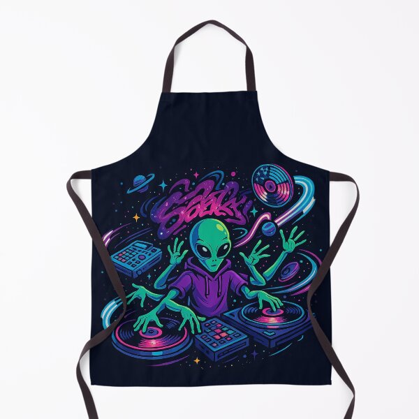 Item preview, Alien DJ in Space – Galactic Turntable Master with Hoodie Style designed and sold by KrintoryTees.