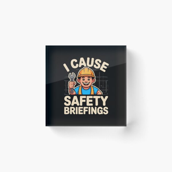 Item preview, Funny Construction Safety Briefing Hard Hat Humor Builder Worker designed and sold by w1ckerman.