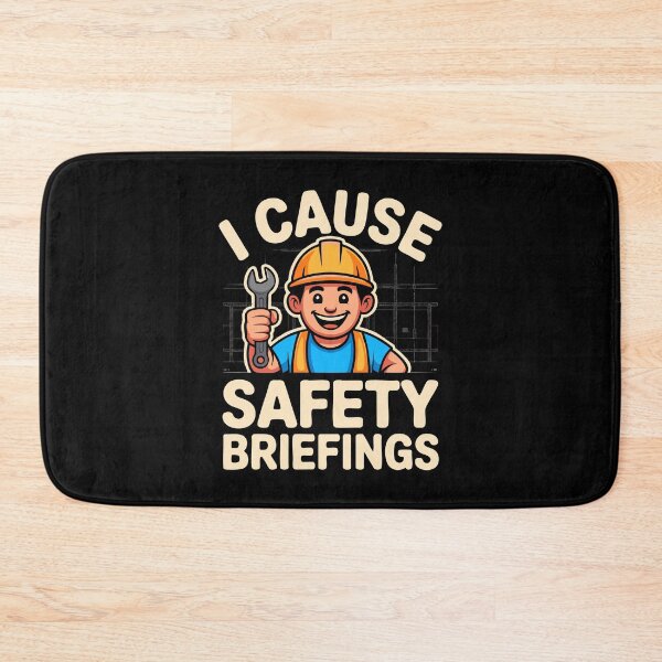 Item preview, Funny Construction Safety Briefing Hard Hat Humor Builder Worker designed and sold by w1ckerman.