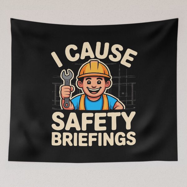 Item preview, Funny Construction Safety Briefing Hard Hat Humor Builder Worker designed and sold by w1ckerman.