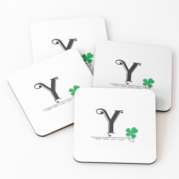 Item preview, A-Z Lucky Four-Leaf Clover Alphabet Design_Y designed and sold by LittleBrushes.