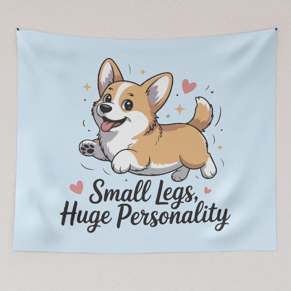 Item preview, Small Legs Huge Personality Cute Corgi Quote designed and sold by BrownHorse90s.