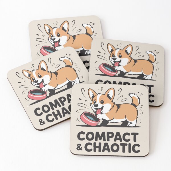 Item preview, Compact and Chaotic Funny Corgi Quote designed and sold by BrownHorse90s.