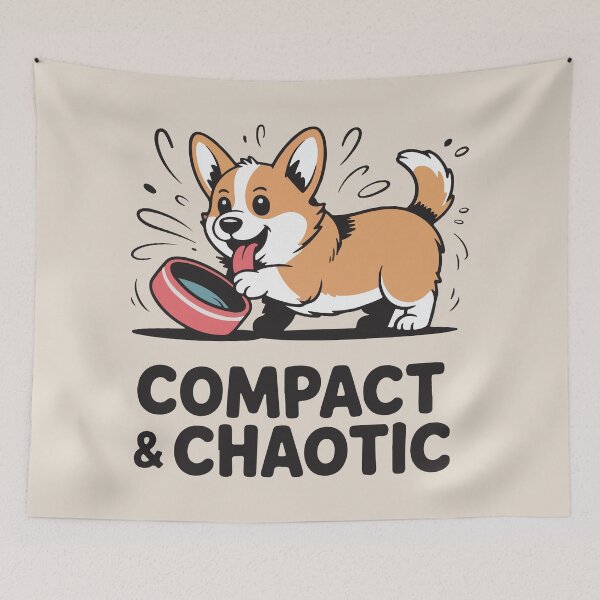 Item preview, Compact and Chaotic Funny Corgi Quote designed and sold by BrownHorse90s.