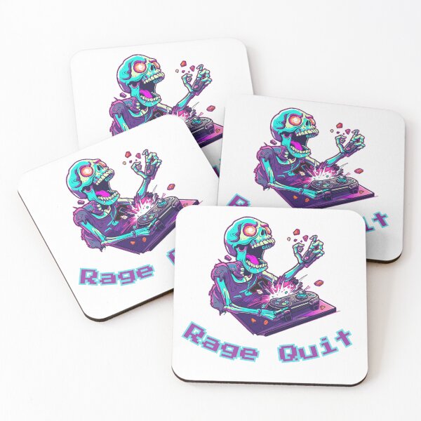 Item preview, Rage Quit Skeleton Gamer – Retro Neon Gaming Sticker designed and sold by 404Foundry.