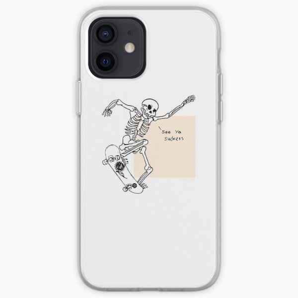 homme de crâne skateboard Coque souple iPhone