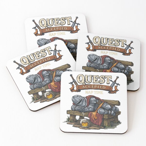 Item preview, Quest Accepted Nap Time — RPG Sleeping Knight Fantasy Gamer Design designed and sold by 404Foundry.