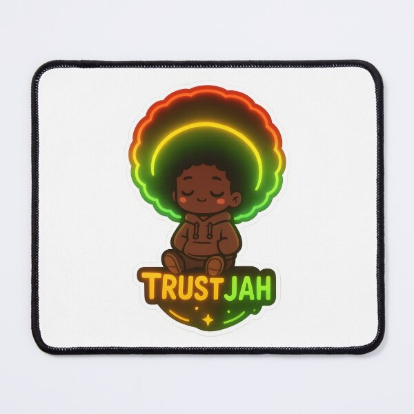 Item preview, Trust Jah – Chibi Reggae Black Boy | Neon Rasta Afro designed and sold by OsasChild.
