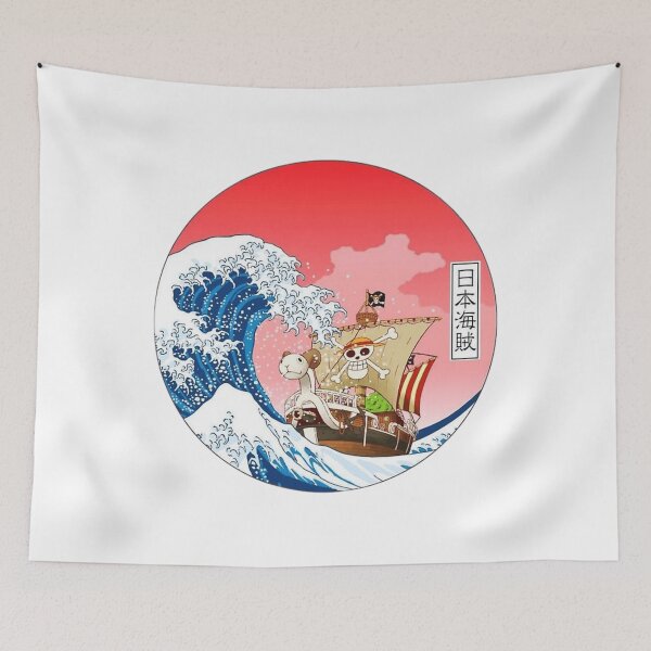 Item preview,  Straw Hat Pirates Monkey D. Luffy - The Great Wave Off Kanagawa By Katsushika Hokusai designed and sold by Dorianisher.