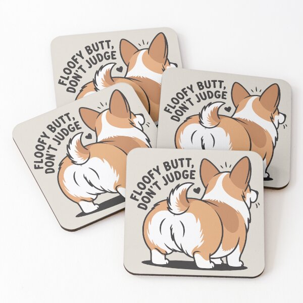 Item preview, Floofy Butt Don’t Judge Corgi Humor designed and sold by BrownHorse90s.