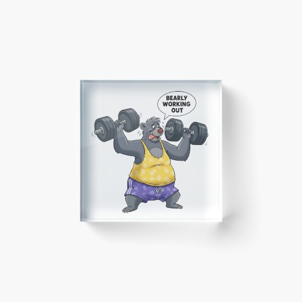 Item preview, Baloo Funny Workout Cartoon – "Bearly Working Out" Gym Design designed and sold by Sitred123.