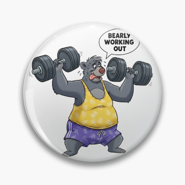 Item preview, Baloo Funny Workout Cartoon – "Bearly Working Out" Gym Design designed and sold by Sitred123.