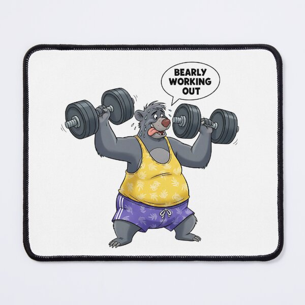 Item preview, Baloo Funny Workout Cartoon – "Bearly Working Out" Gym Design designed and sold by Sitred123.