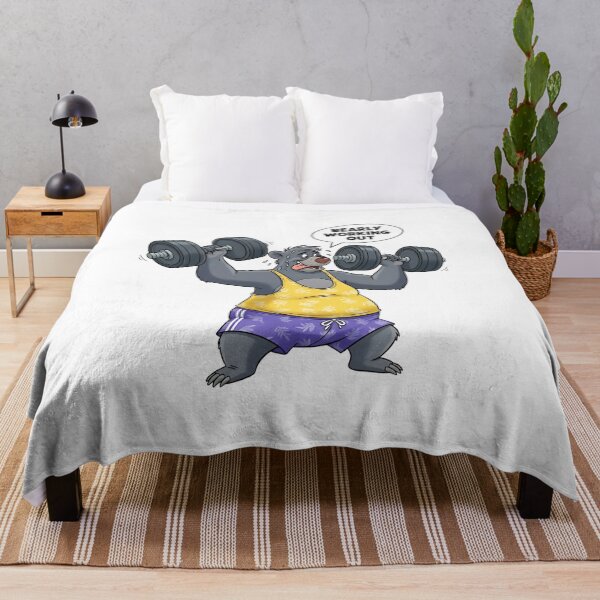 Item preview, Baloo Funny Workout Cartoon – "Bearly Working Out" Gym Design designed and sold by Sitred123.