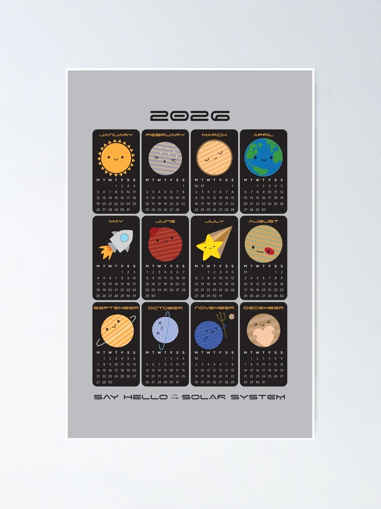 Say Hello to the Solar System 2026 Calendar 