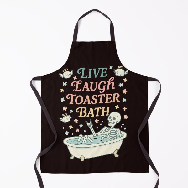 Artikelvorschau, Live Laugh Toaster Bath Skeleton – Schwarzer Humor Ästhetisches T-Shirt entworfen und verkauft von FrameFlow.