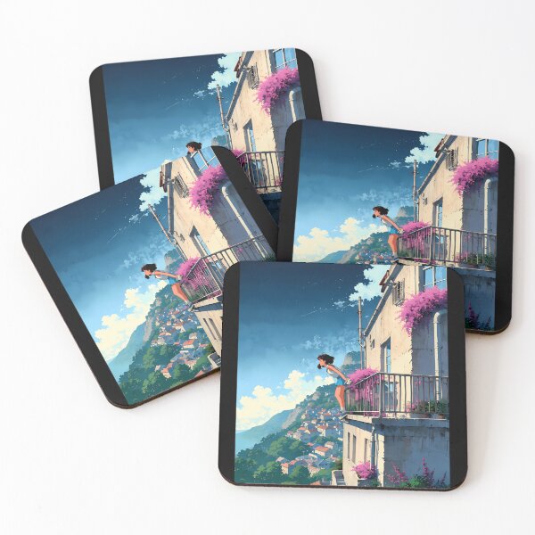 Item preview, Balcony Girl - A Dreamy Retro Anime Artwork designed and sold by RustinGalici.