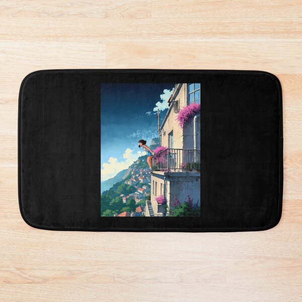Item preview, Balcony Girl - A Dreamy Retro Anime Artwork designed and sold by RustinGalici.