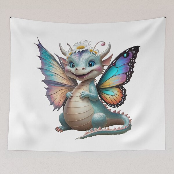 Item preview, smiling fantasy cute dragon with butterfly wings, Legendary Animals,dragon art,Legendary dragon designed and sold by Expressions-Sel.