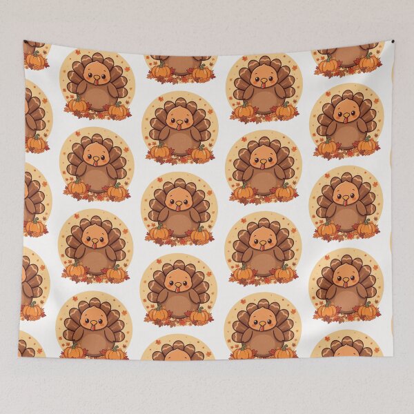 Item preview, Happy Thanksgiving Kawaii Turkey designed and sold by ArtBySylvia.