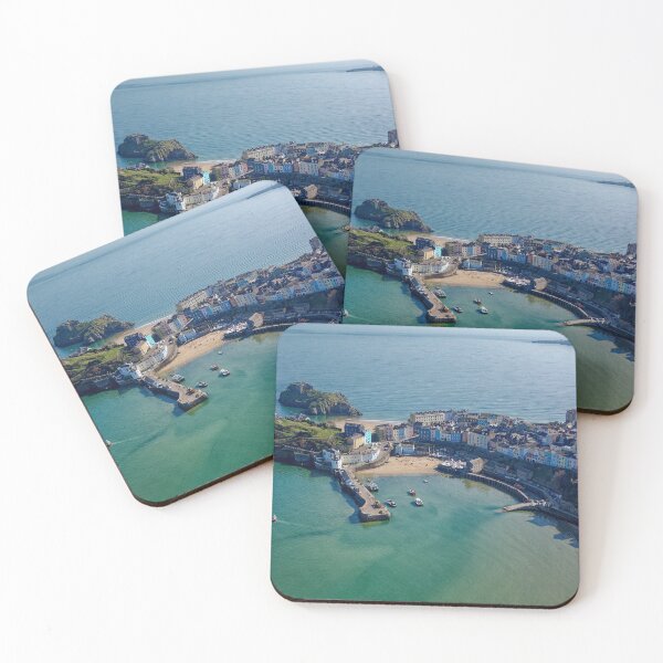 Item preview, Aerial view of Tenby in Pembrokeshire Wales UK designed and sold by John Gilham - Landscape Photography.