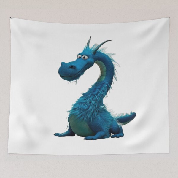 Item preview, cute blue fluffy plush funny dragon, Legendary Animals,dragon art,Legendary dragon designed and sold by Expressions-Sel.