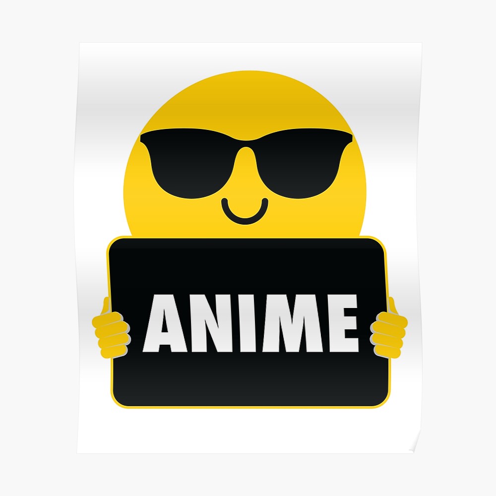 "Anime Emoji Sunglasses Shirt T-Shirt Tee" Poster by teeandmee | Redbubble