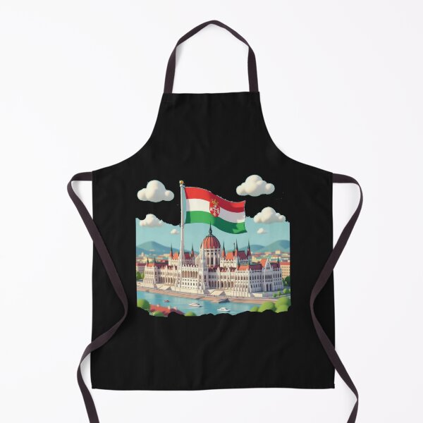 Item preview, Budapest Parliament Building in Hungary 3D Cute Sketch with Hungarian Flag, designed and sold by PaintMeWorld.