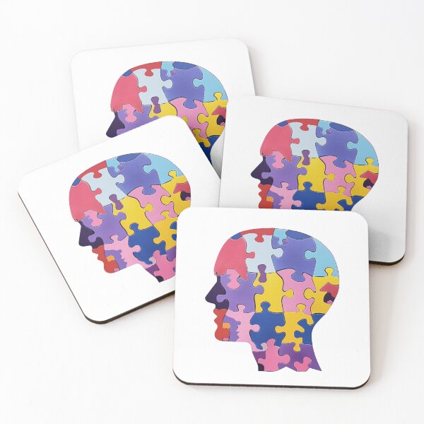 Item preview, Colorful Puzzle Head Silhouette Representing Creativity and Mental Awareness designed and sold by KanDa-Shop.