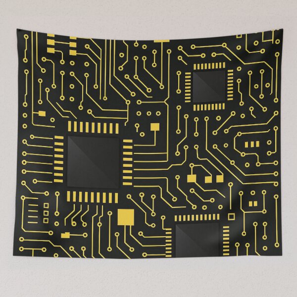 Item preview, Golden Circuit Grid designed and sold by Kaleidoscope Print.