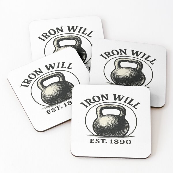Item preview, Iron Will – Vintage Kettlebell Badge | Retro Strength Training Gym Design designed and sold by Trendiihub.
