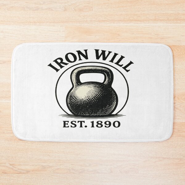 Item preview, Iron Will – Vintage Kettlebell Badge | Retro Strength Training Gym Design designed and sold by Trendiihub.