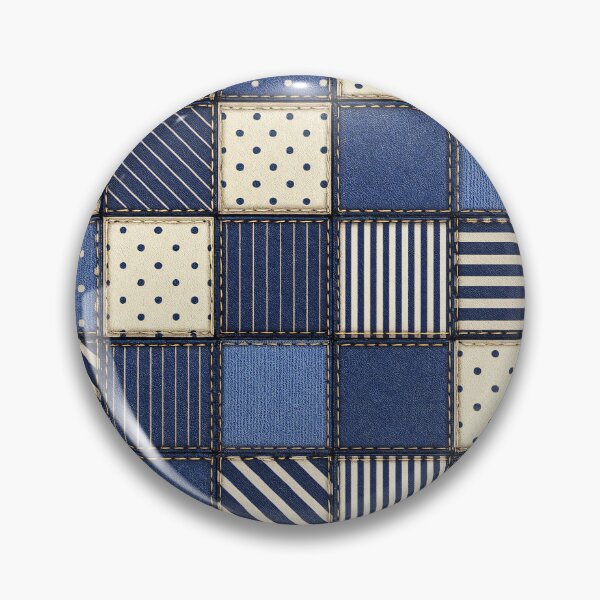 Item preview, Denim Patchwork Squares designed and sold by Kaleidoscope Print.