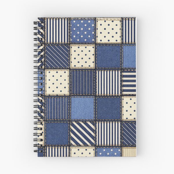 Item preview, Denim Patchwork Squares designed and sold by Kaleidoscope Print.